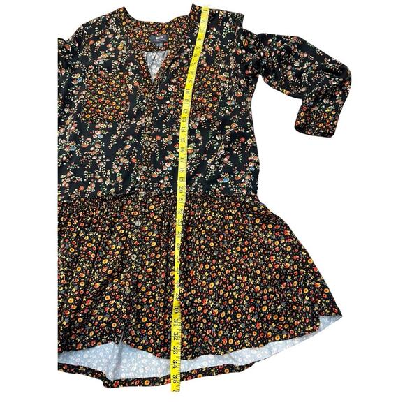Anthropologie Maeve Marlie Button Up Tunic Dress Black Mixed Floral Print - Picture 12 of 13